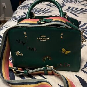 Coach Green Embroidered Women's Bag